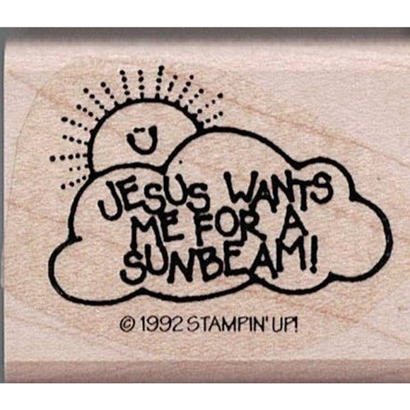 1992 Stampin' Up! - JESUS WANTS ME AS A SUNBEAM - Rubber Stamp - Picture 1 of 2